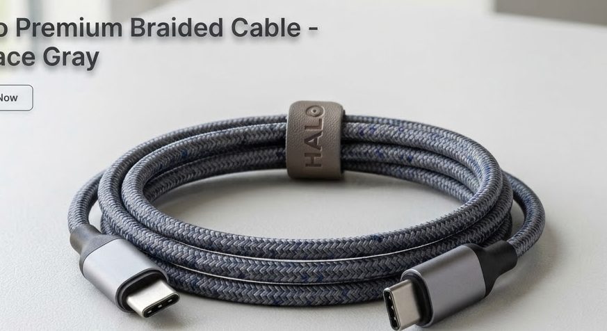 Braided USB-C Cable — detail view